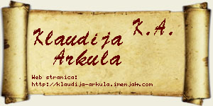 Klaudija Arkula vizit kartica